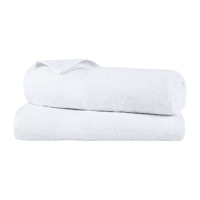 Egyptian Cotton Dobby Border Medium Weight 2 Piece Bath Sheet Set