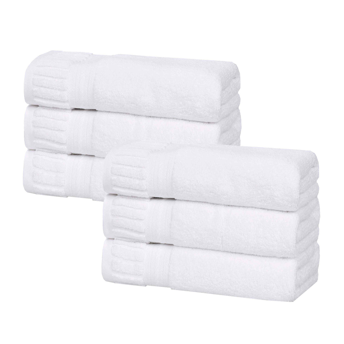 Venice Zero Twist Cotton Medium Weight Absorbent Hand Towels, Set of 6