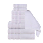 Brea Zero Twist Cotton Ribbed Geometric Border 9 Piece Towel Set - Towel Set by Superior