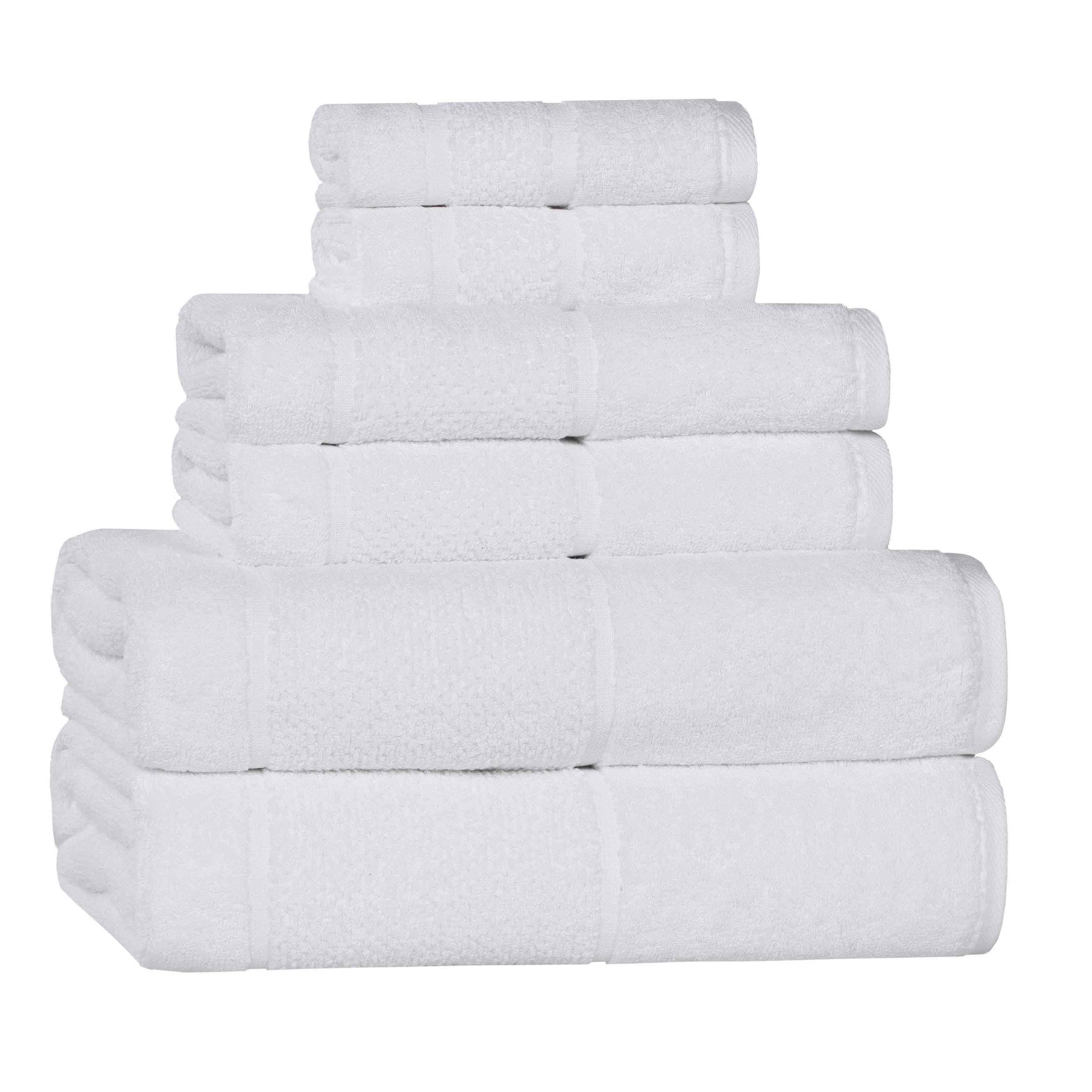 Mile Smart Twist Cotton Solid Thick Border 6 Piece Towel Set