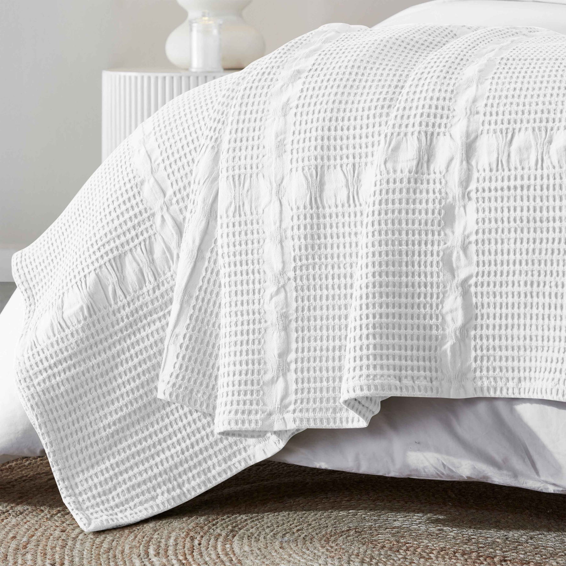 Mai Waffle Weave Honeycomb Soft Textured Cotton Blanket