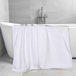 Playa Zero Twist Cotton Solid Waffle Textured Bath Sheets, Set of 2