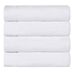 Honeycomb Textured Waffle Border Cotton Bath Towels, Set of 4 - Bath Towel by Superior