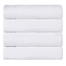 Honeycomb Textured Waffle Border Cotton Bath Towels, Set of 4