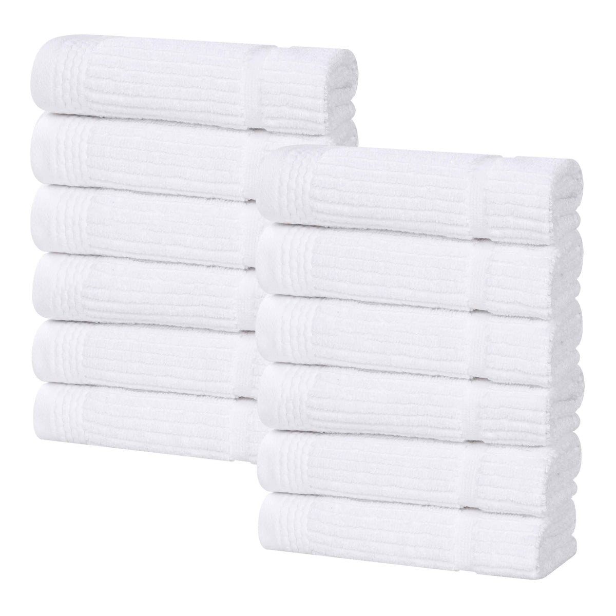 Milo Smart Twist Cotton Medium Weight Solid Face Towels, Set of 12