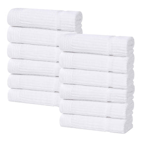 Milo Smart Twist Cotton Medium Weight Solid Face Towels, Set of 12