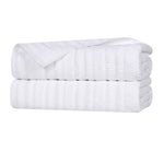 Mika Smart Twist Cotton Solid Textured Ribbed Bath Sheets, Set of 2 - Bath Sheet by Superior