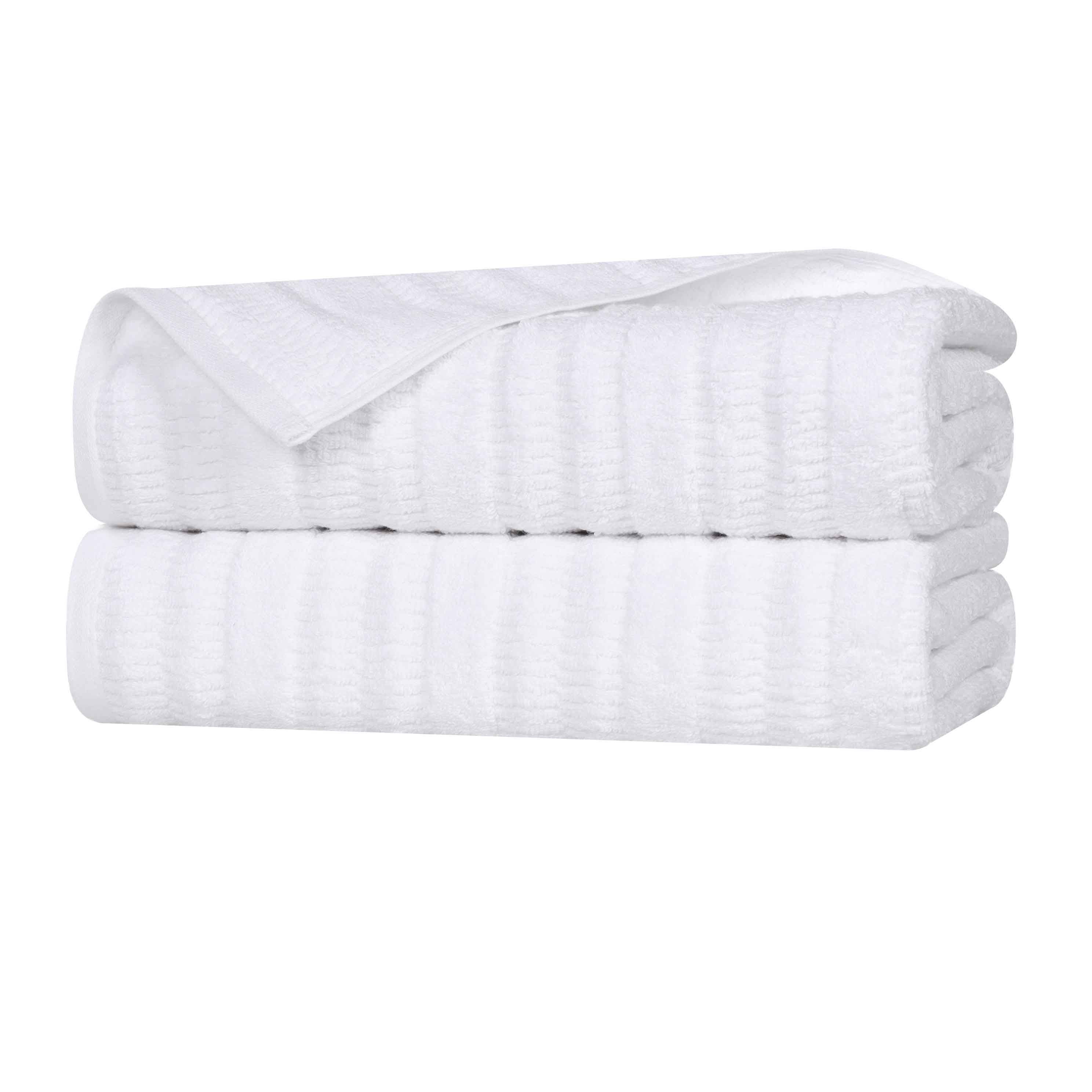 Mika Smart Twist Cotton Solid Textured Ribbed Bath Sheets, Set of 2 - Bath Sheet by Superior