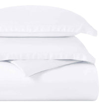 Egyptian Cotton 400 Thread Count Solid Luxury Duvet Cover Set - White