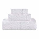 Chevron Zero Twist Jaquard Cotton 3 Piece Bathroom Towel Set - Towel Set by Superior