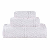 Chevron Zero Twist Jaquard Cotton 3 Piece Bathroom Towel Set - Towel Set by Superior