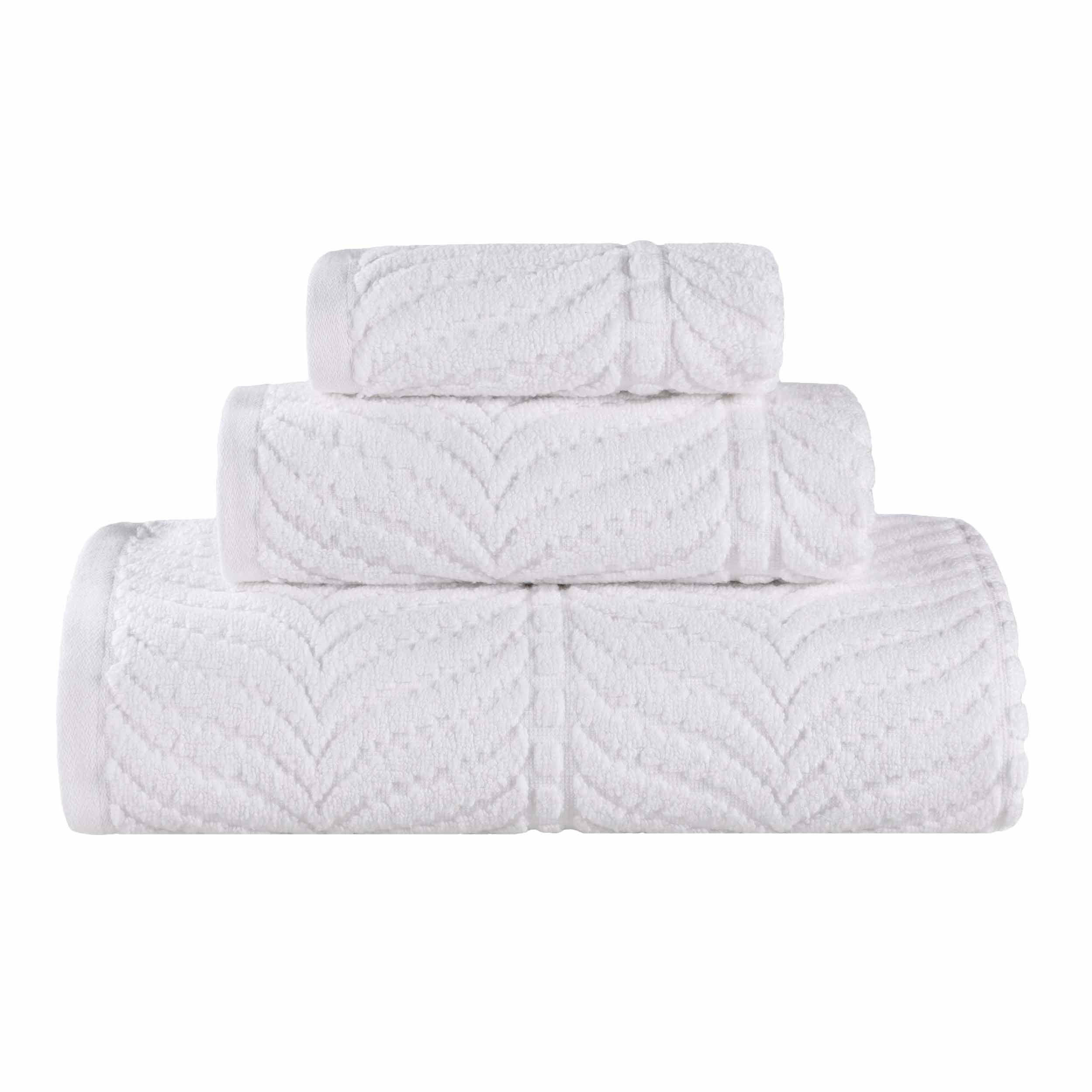 Chevron Zero Twist Jaquard Cotton 3 Piece Bathroom Towel Set - Towel Set by Superior