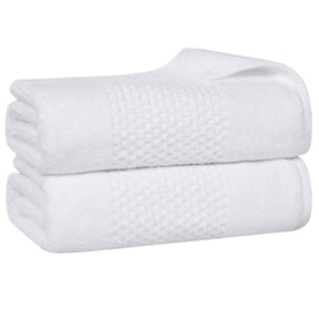 Playa Zero Twist Cotton Solid Waffle Textured Bath Sheets, Set of 2