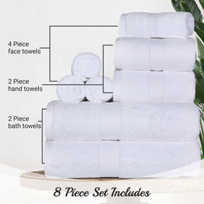 Madison Egyptian Cotton Pile Plush Heavyweight 8 Piece Towel Set