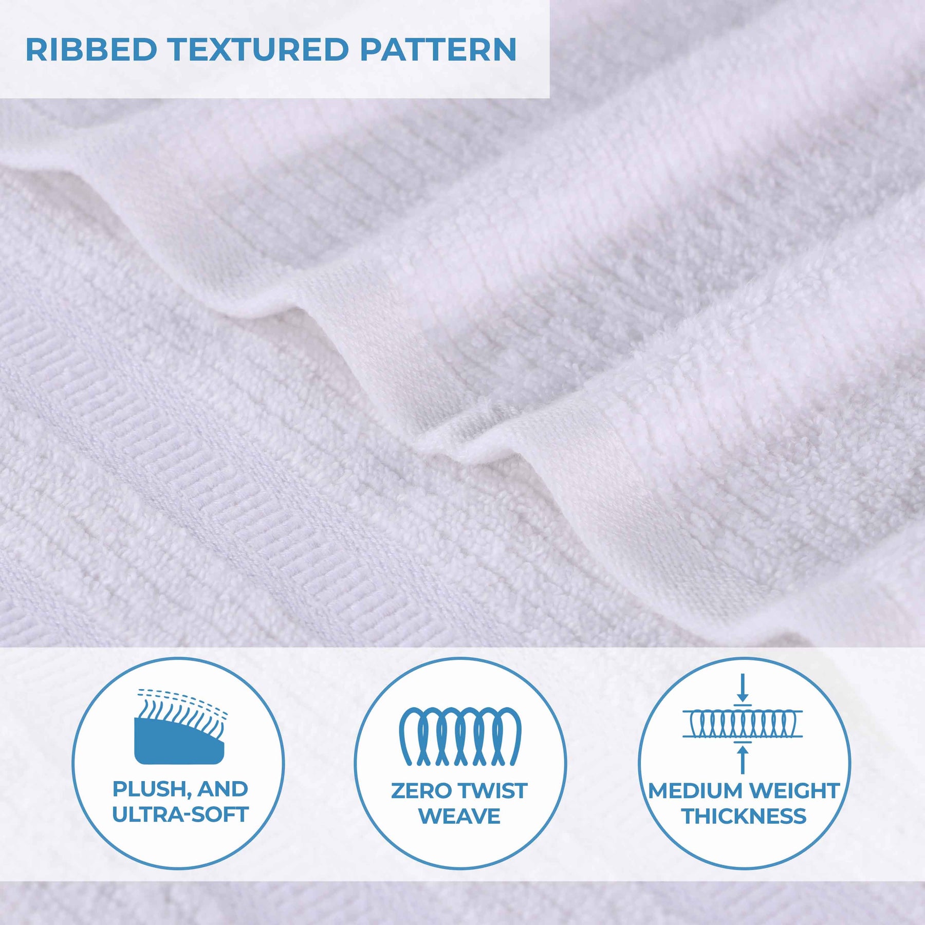 Brea Zero Twist Cotton Ribbed Geometric Border 6 Piece Towel Set