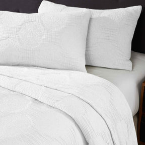 Tanta Cotton Medium Weight Textured Modern Circles Woven Coverlet