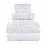 Chevron Zero Twist Solid and Jacquard Soft Cotton 6 Piece Towel Set - Towel Set by Superior