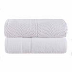 Chevron Zero Twist Solid and Jacquard Soft Cotton Bath Sheet Set of 2 - Bath Sheet by Superior