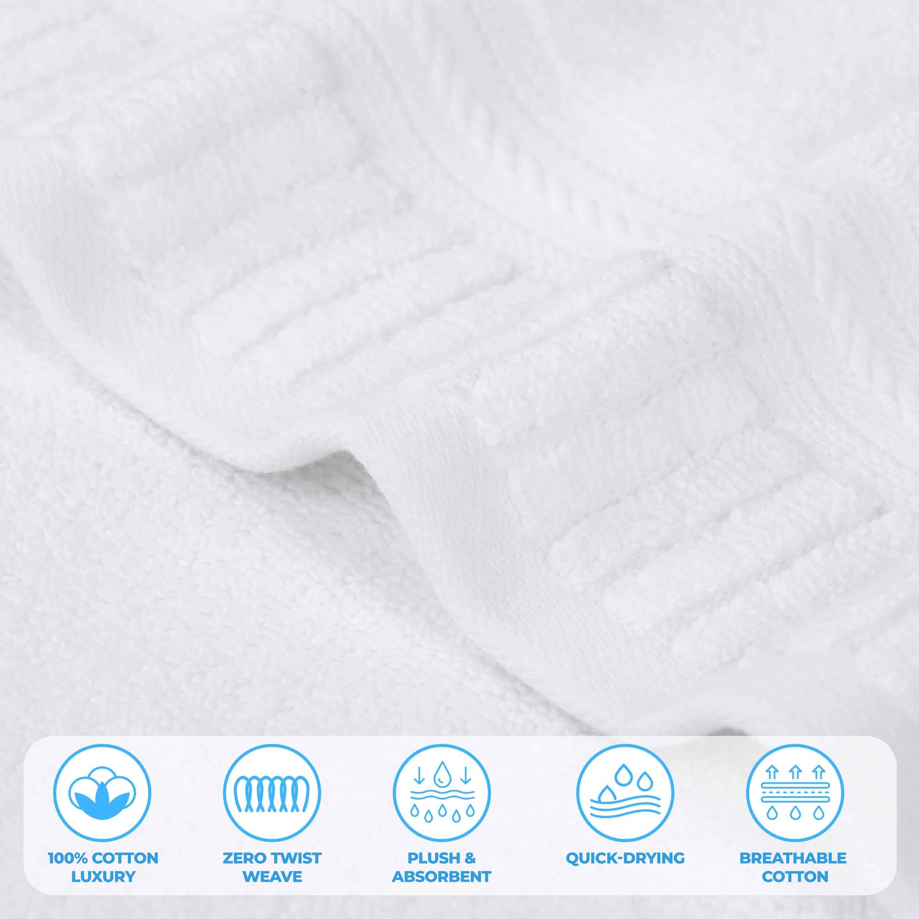 Venice Zero Twist Cotton Medium Weight Face Towels, Set of 12