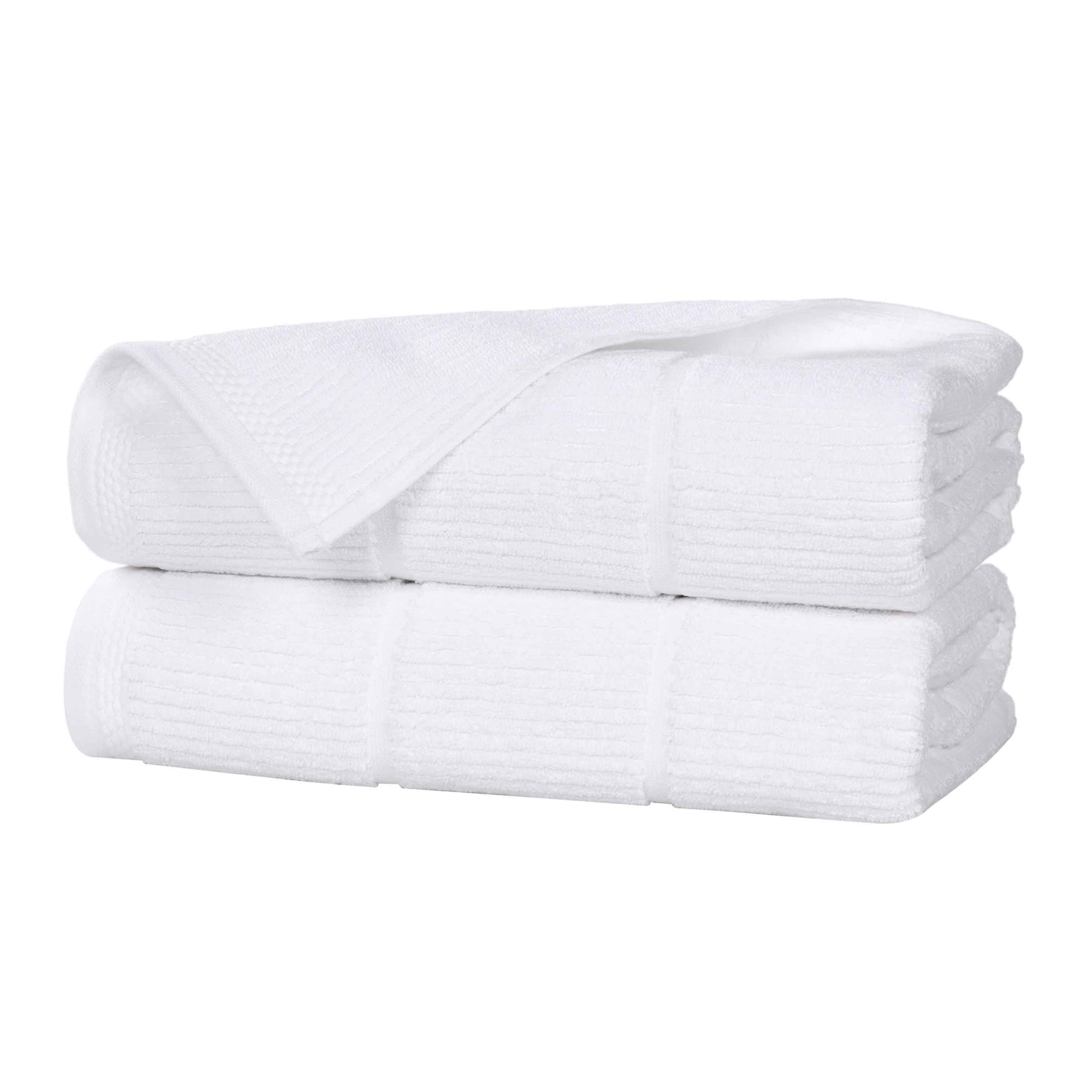 Milo Smart Twist Cotton Solid Ribbed Bath Sheets, Set of 2