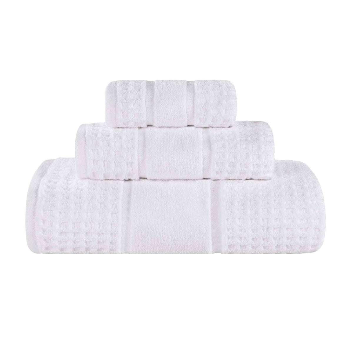 Napa Zero Twist Cotton Solid Waffle Honeycomb 3 Piece Towel Set