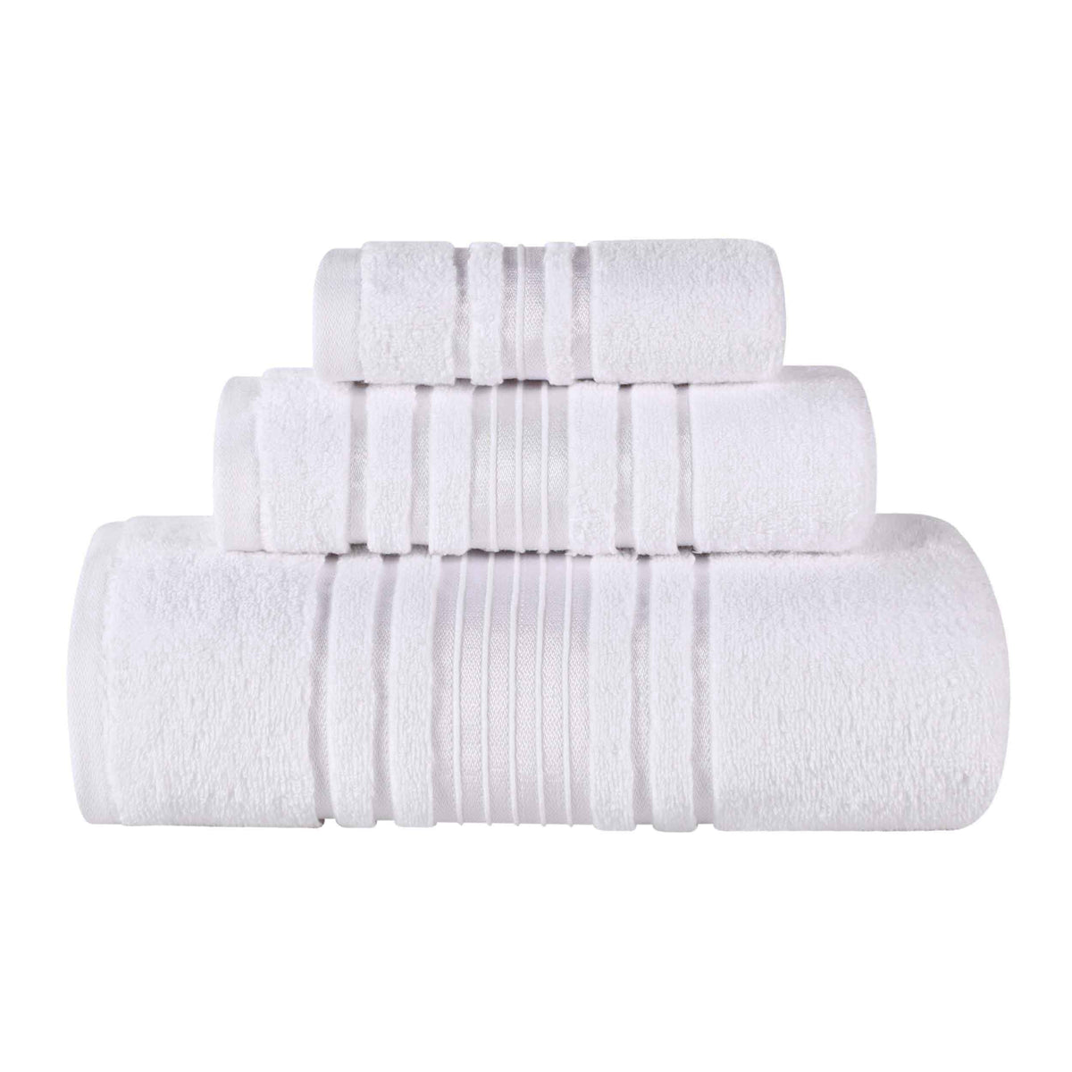 Sadie Zero Twist Cotton Solid Absorbent 3 Piece Towel Set