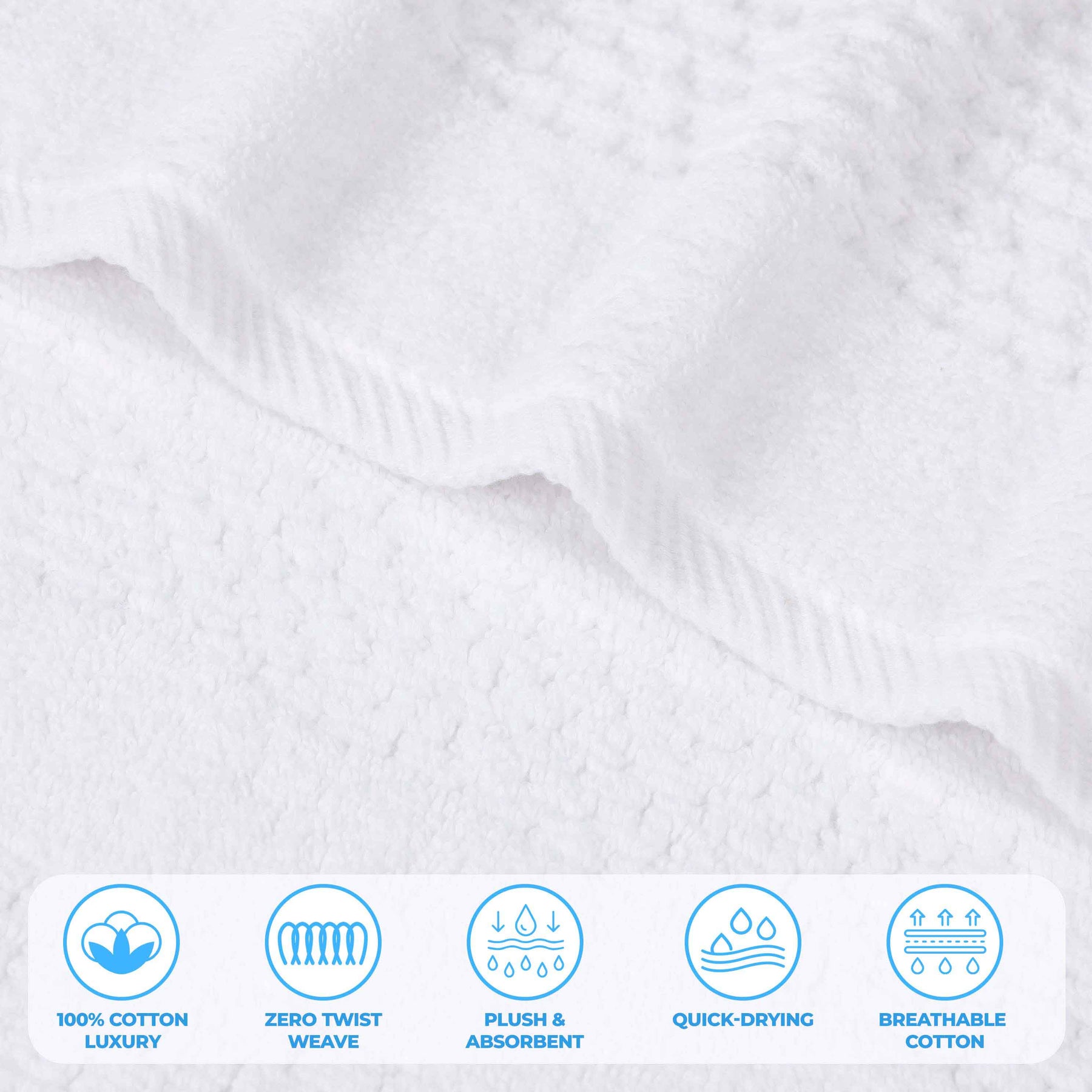 Playa Zero Twist Cotton Solid Waffle Textured 8 Piece Towel Set