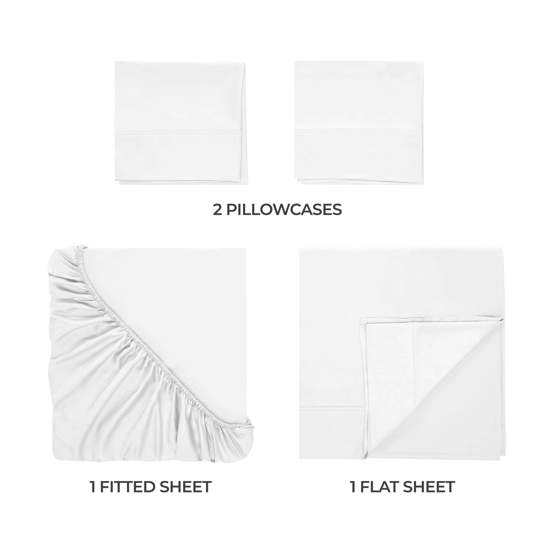 Egyptian Cotton 400 Thread Count Solid Deep Pocket Bed Sheet Set - White