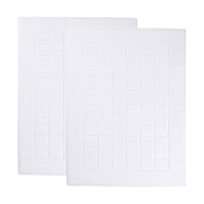 Nora Cotton Solid Absorbent Thick Checkered Washable Bath Mat Set of 2