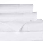 Gina Organic Cotton 300 Thread Count Percale Flat Bed Sheet - White