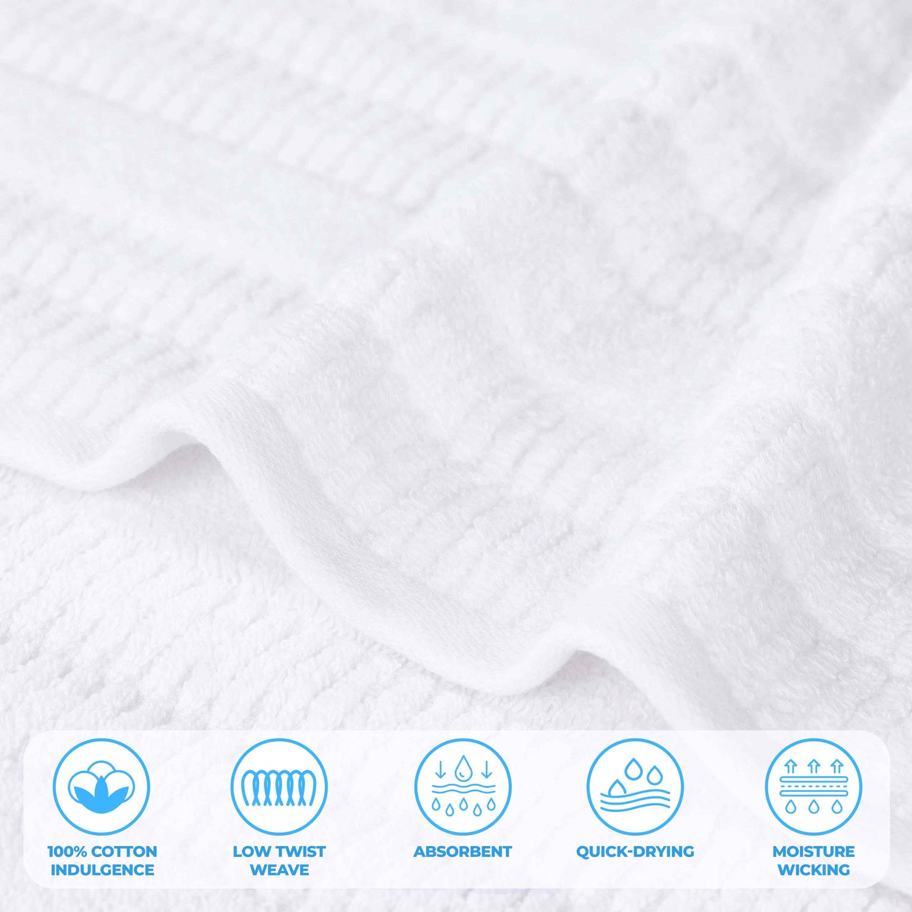 Mika Smart Twist Cotton Solid Textured Ribbed 9 Piece Towel Set