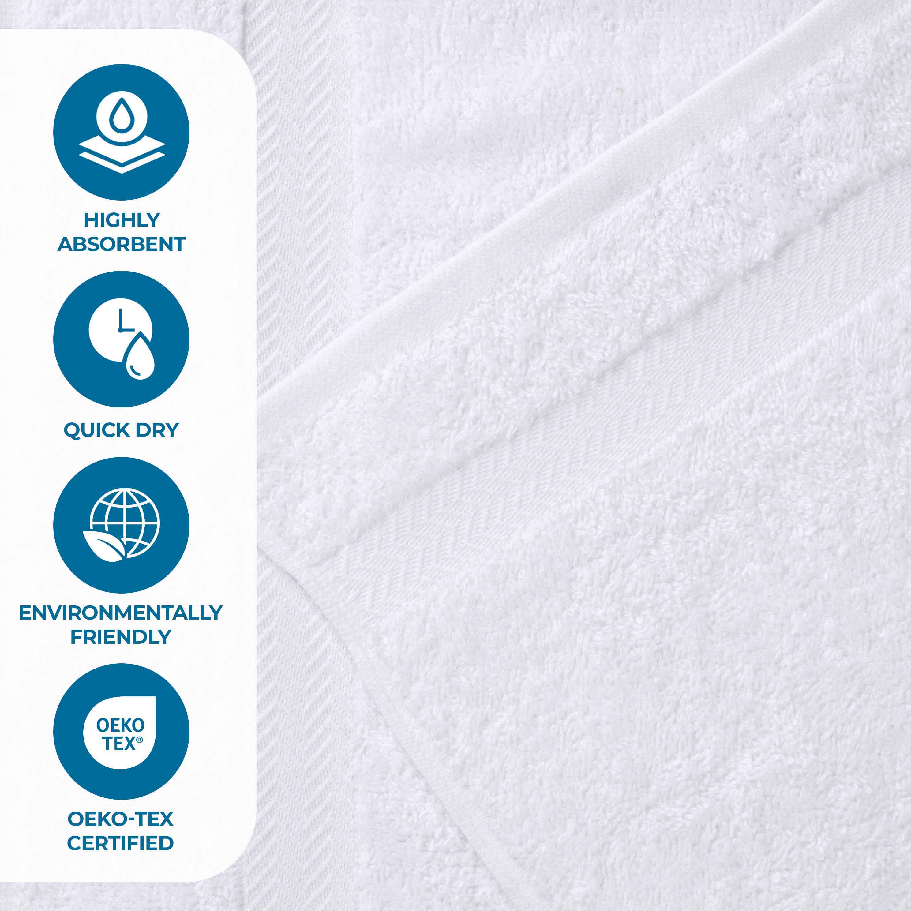 Cotton Highly Absorbent Eco-Friendly Quick Dry 4 Piece Bath Towel Set - Bath Towel by Superior