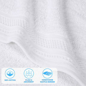 Honeycomb Textured Waffle Border Cotton 8 Piece Towel Set