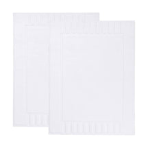 Leo Cotton Solid Modern Absorbent Heavy Washable Bath Mat Set of 2