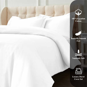 1200 Thread Count Egyptian Solid Cotton Duvet Cover Set