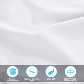 Egyptian Cotton 400 Thread Count Solid Deep Pocket Bed Sheet Set - White