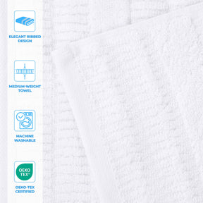 Mika Smart Twist Cotton Solid Textured Ribbed Bath Towels, Set of 2