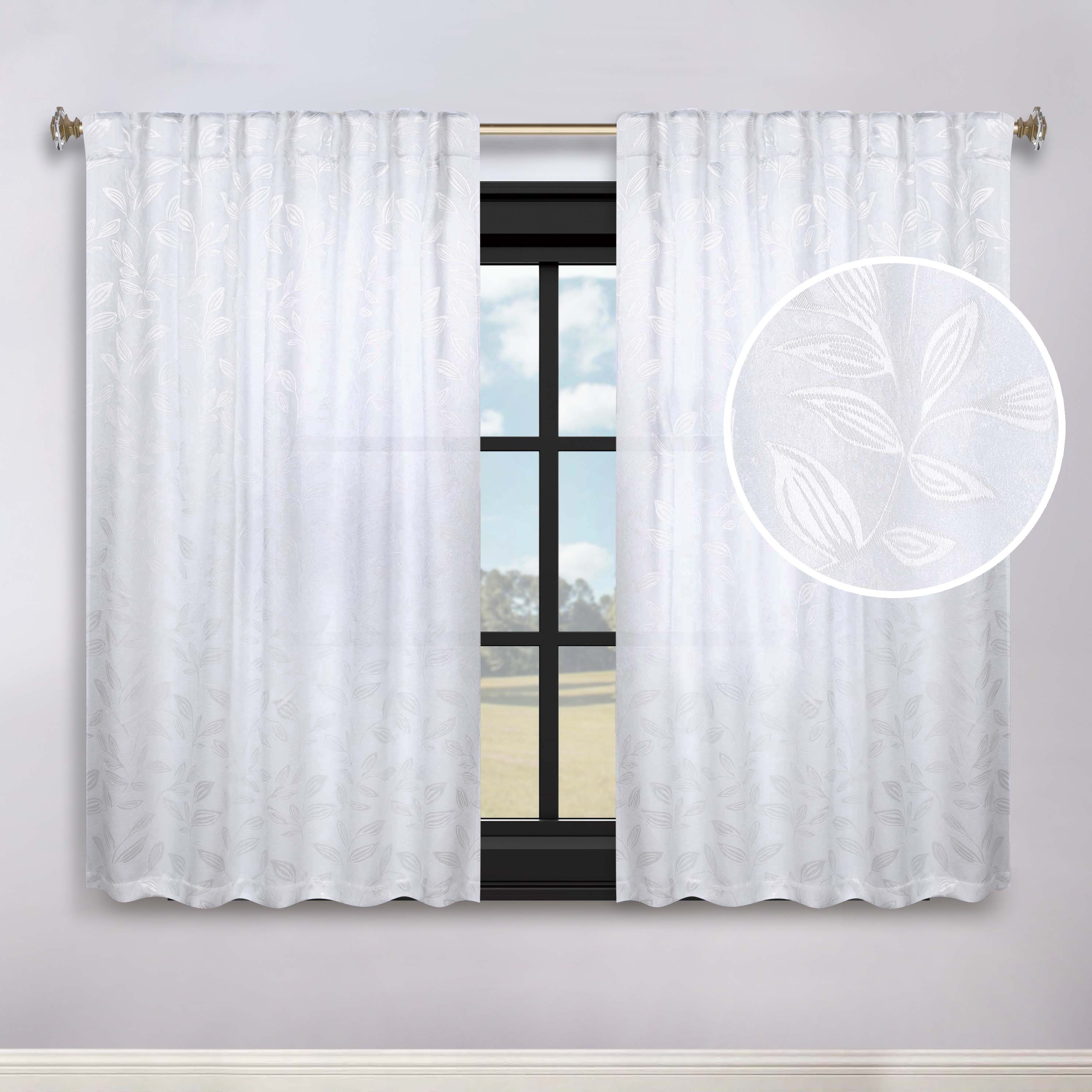 Leaves Room Darkening Back Tabs Blackout Curtain Panels, Set of 2 - Blackout Curtains by Superior