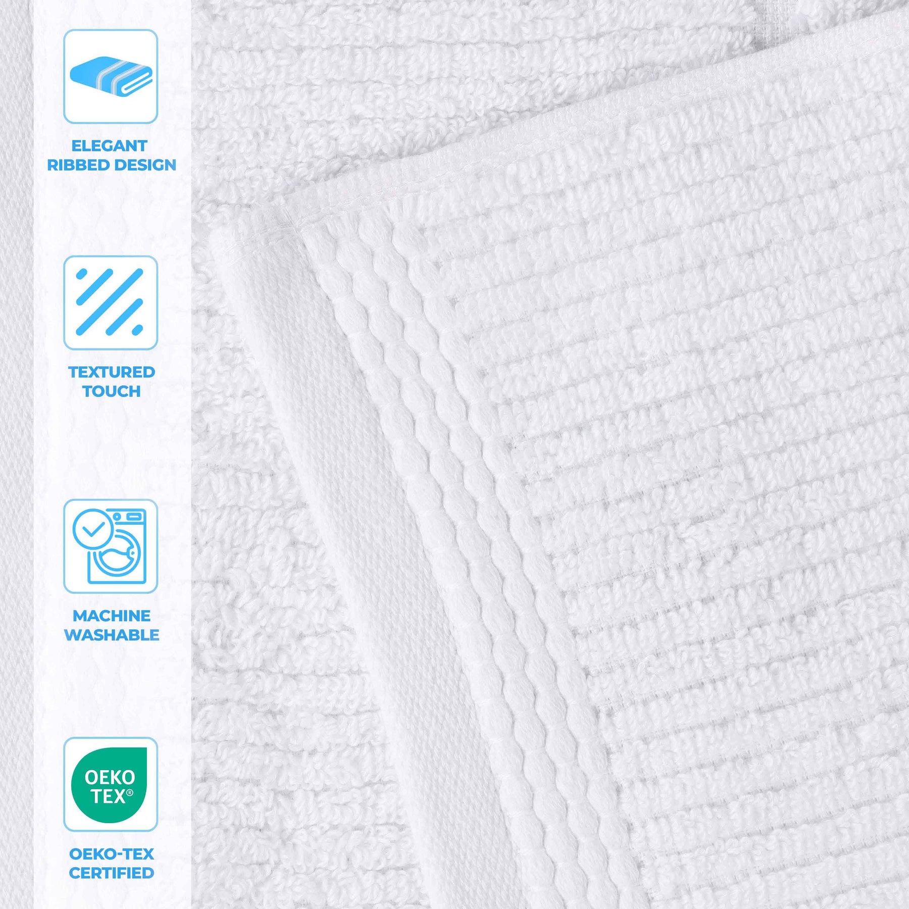 Milo Smart Twist Cotton Medium Weight Solid Face Towels, Set of 12