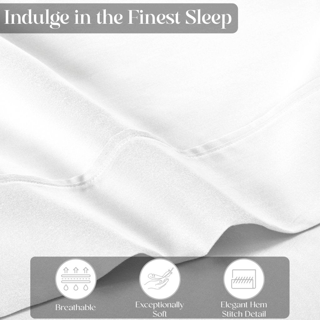 Cotton Blend Solid Deep Pocket Bed Sheet Set