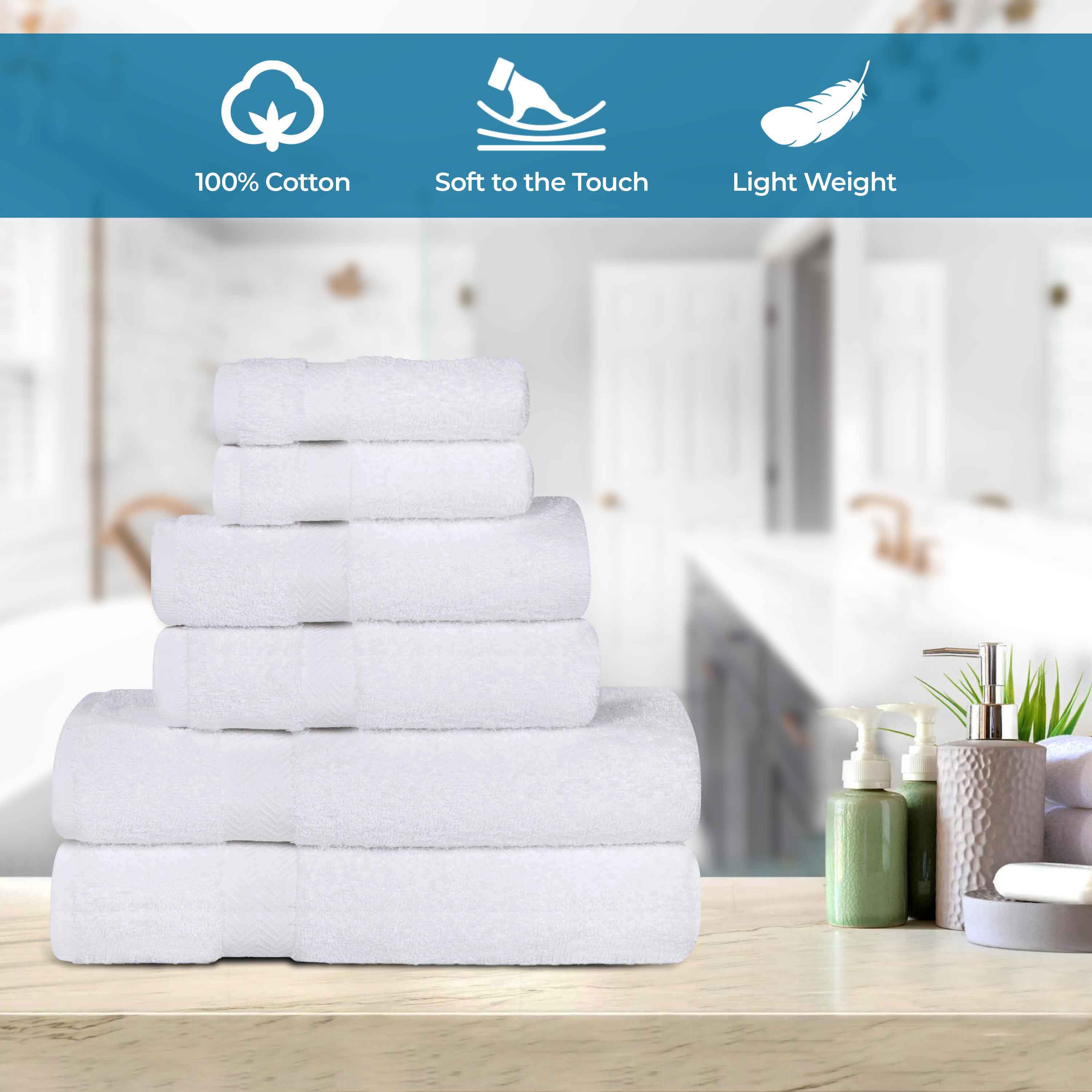 6 Piece Cotton Eco-Friendly Soft Absorbent Towel Set - Towel Set by Superior