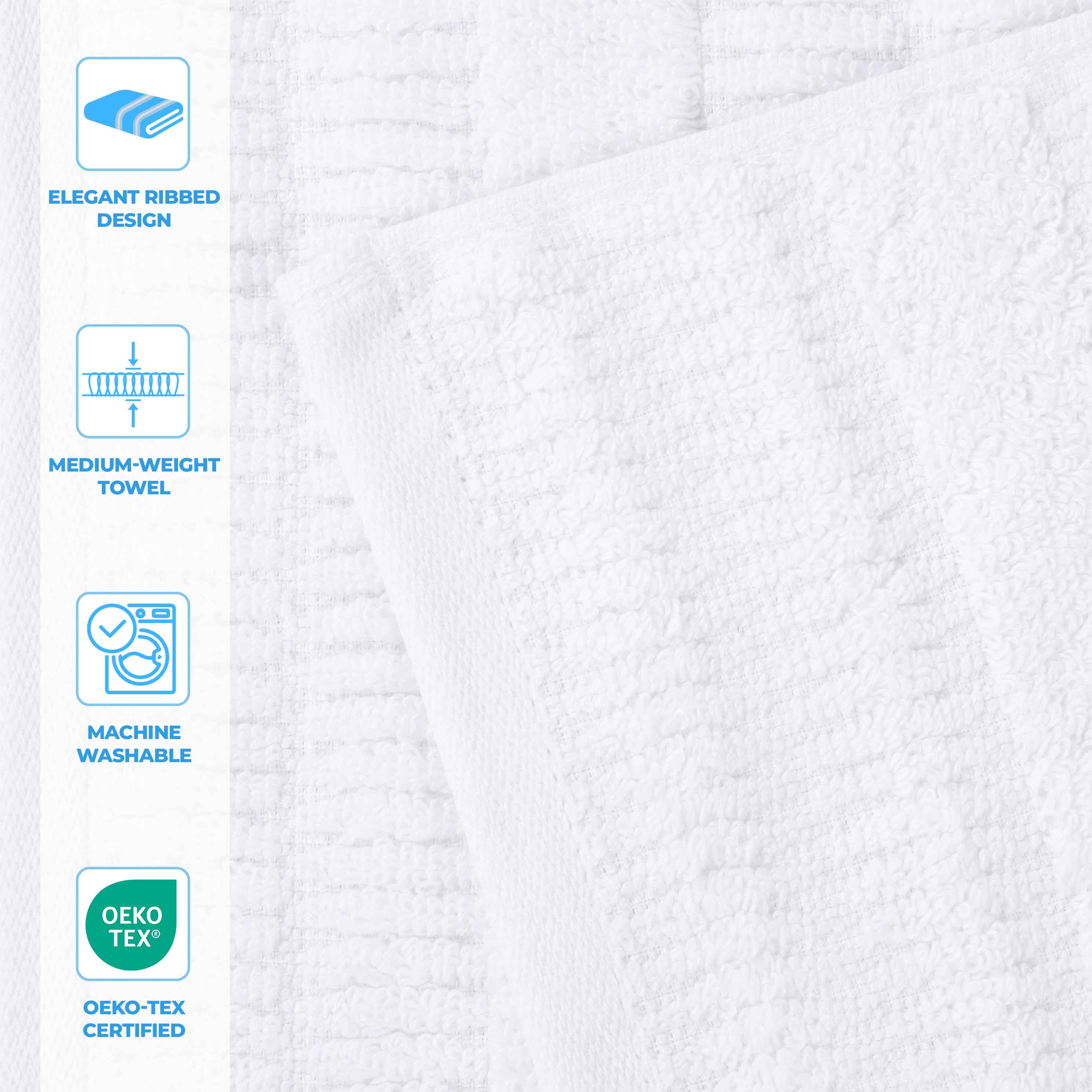 Mika Smart Twist Cotton Solid Textured Ribbed Bath Sheets, Set of 2 - Bath Sheet by Superior