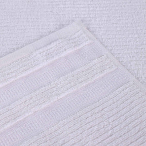 Brea Zero Twist Cotton Ribbed Geometric Border Face Towel Set of 12