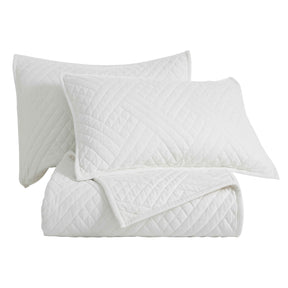 Karina Cotton Velvet Lightweight Geometric Quilt and Pillow Sham Set