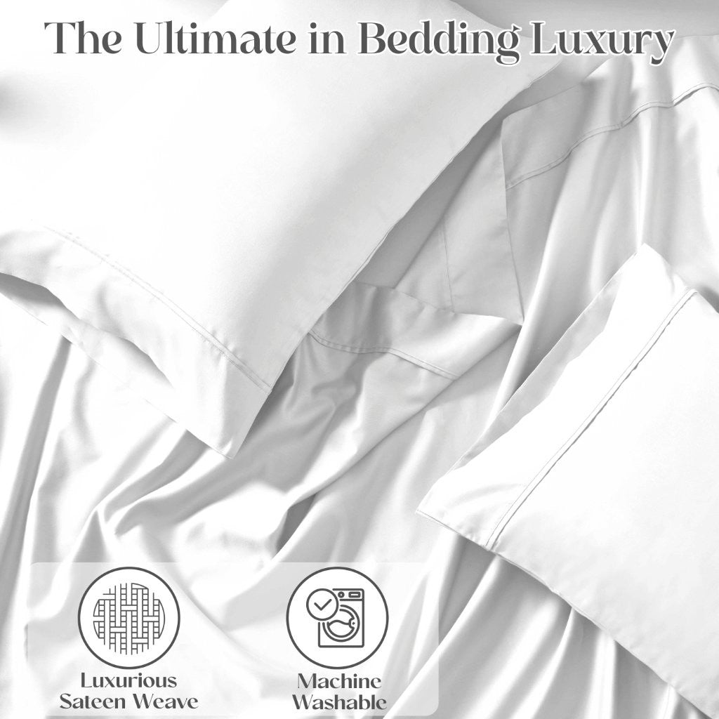 Cotton Blend Solid Deep Pocket Bed Sheet Set