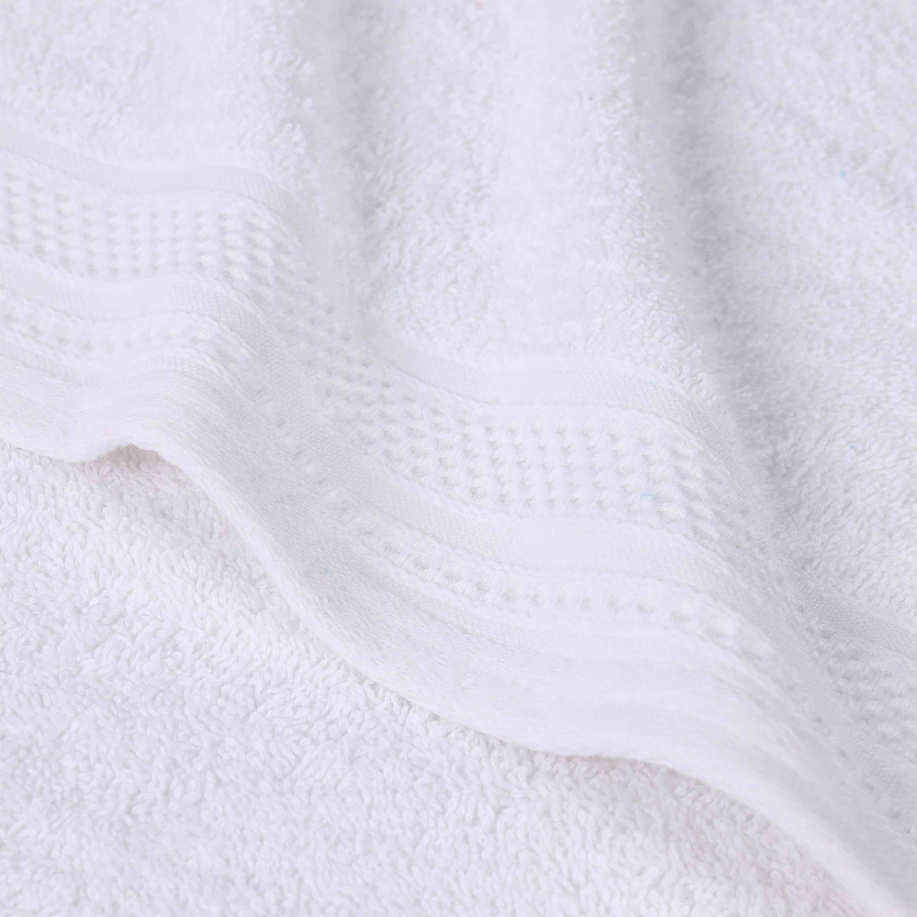 Honeycomb Textured Waffle Border Cotton Face Towels, Set of 6