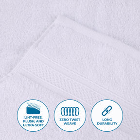 Chevron Zero Twist Solid and Jacquard Soft Cotton 6 Piece Towel Set