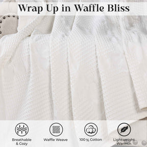 Mai Waffle Weave Honeycomb Soft Textured Cotton Blanket