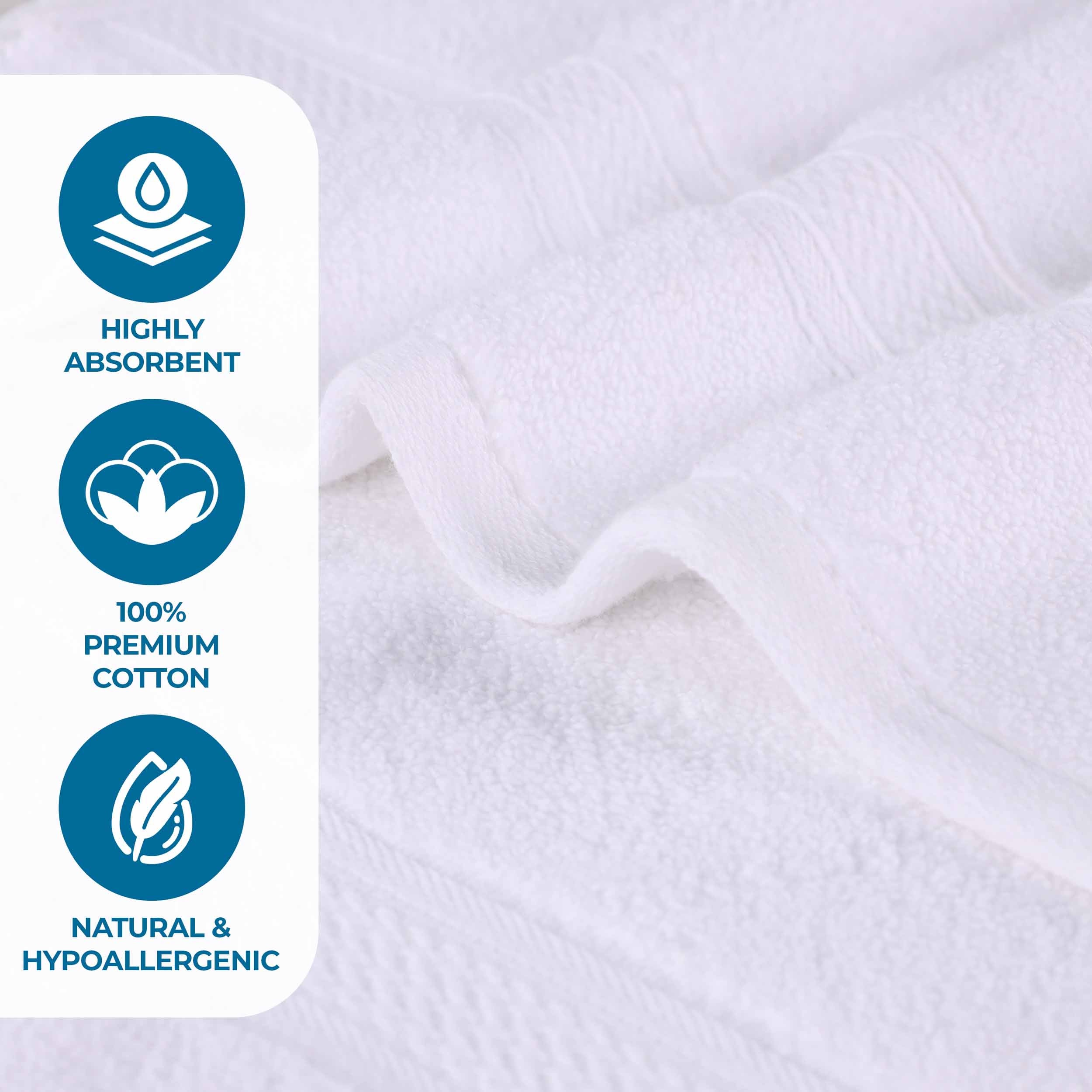 Chevron Zero Twist Solid and Jacquard Soft Cotton 6 Piece Towel Set - Towel Set by Superior