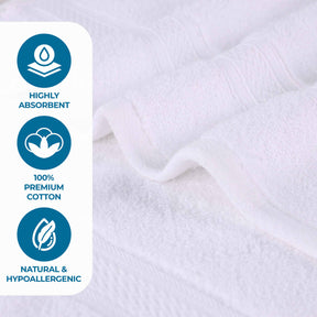 Chevron Zero Twist Solid and Jacquard Soft Cotton 6 Piece Towel Set